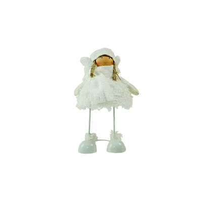 24" Snowy Woodlands Plush White Angel Bobble Girl Christmas Figure