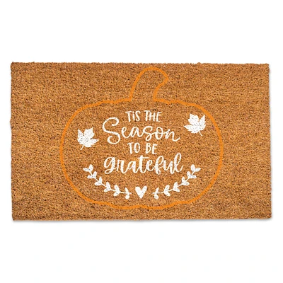 Tis the Season to be Grateful Plaid Doormat