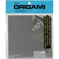 Aitoh 5.875" Black & White Double-Sided Origami Paper, 24 Sheets