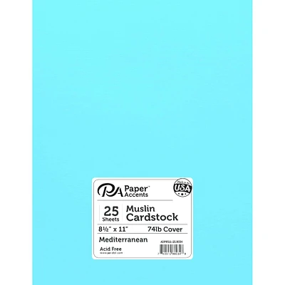 PA Paper™ Accents Muslin 8.5" x 11" 74lb. Cardstock, 25 Sheets