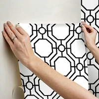 InHome Crawford Black & White Peel & Stick Wallpaper