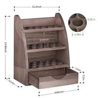 NEX™ 3 Tier Rustic Wooden Essential Oil/Nail Polish Holder with Drawer