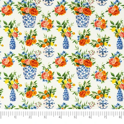 SINGER Potted Bouquets Cotton Fabric