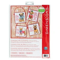 Dimensions® Counted Cross Stitch Kit, Christmas Pups Ornaments