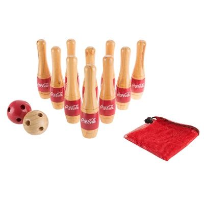 Toy Time Coca-Cola Indoor & Outdoor Wooden Bowling Set