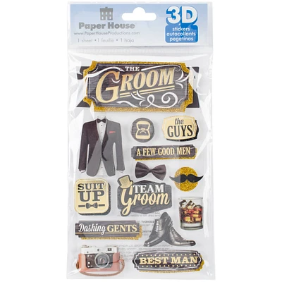 Paper House® Wedding Groom 3D Stickers