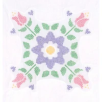 Jack Dempsey Tulips Stamped For Cross Stitch Quilt Blocks