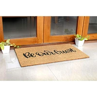 RugSmith Black Be Our Guest Machine Tufted Doormat