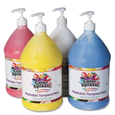 Color Splash!® Washable Tempera Primary Color Paint Gallon Set