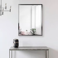 Head West Brushed Nickel Stainless Steel Beveled Accent Vanity Mirror