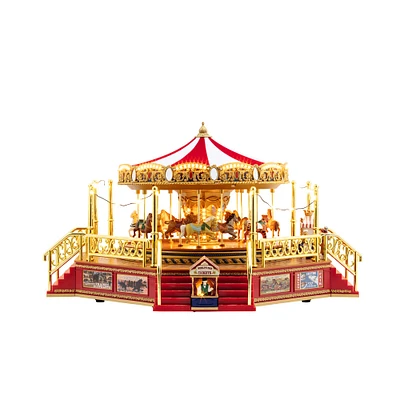90th Anniversary Collection 8" Animated & Musical LED World's Fair Boardwalk Carouse Accent