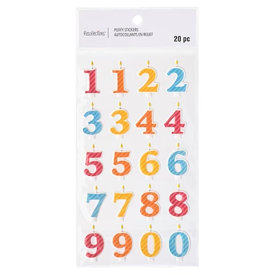 12 Pack: Birthday Number Candle Puffy Stickers by Recollections™