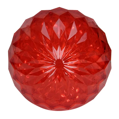 6" Red LED Hanging Crystal Sphere Ball Outdoor Decoration