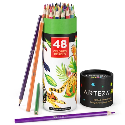 Arteza® Kids Colored Pencils, triangular, Set of 48 pcs