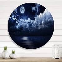 Designart - Full Moon in Cloudy Night Sky