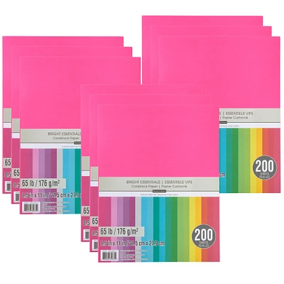 9 Packs: 200 ct. (1,800 total) Bright Essentials  8.5" x 11" Cardstock Paper by Recollections™