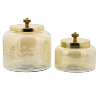 Gold Glass Glam Decorative Jar Set