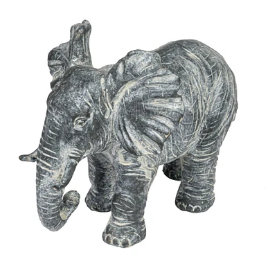 7.75" Distressed Gray Elephant Figurine Décor