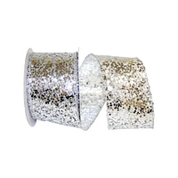 Reliant 2.5" x 10yd. Silver Sequin Glitter Wired Web Mesh Ribbon