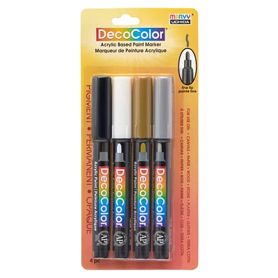 6 Packs: 4 ct. (24 total) DecoColor® Fine Tip Acrylic Paint Markers