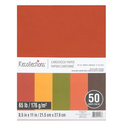 12 Packs: 50 ct. (600 total) Spice Market 8.5" x 11" Cardstock Paper by Recollections™