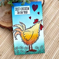 Woodware Singles Fuzzie Friends Clara The Chicken Clear Stamps