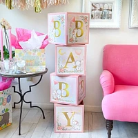 Kate Aspen® Pink Elephant Baby Shower Block Box Set