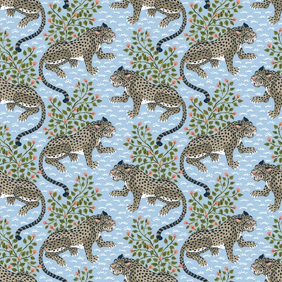 PrintFresh Bagheera Light Blue Peel & Stick Wallpaper