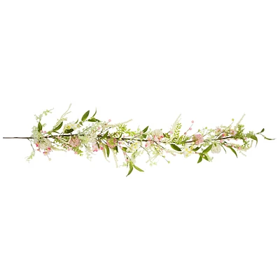 5ft. Pink Hydrangea & Berry Floral Spring Garland