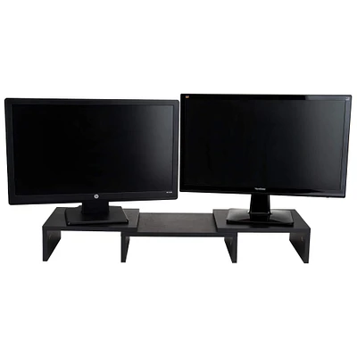 Mind Reader Black Adjustable 2 Tier Dual Monitor Riser