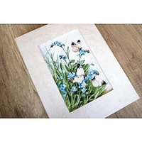 Letistitch Butterflies And Bluebird Flowers Counted Cross Stitch Kit