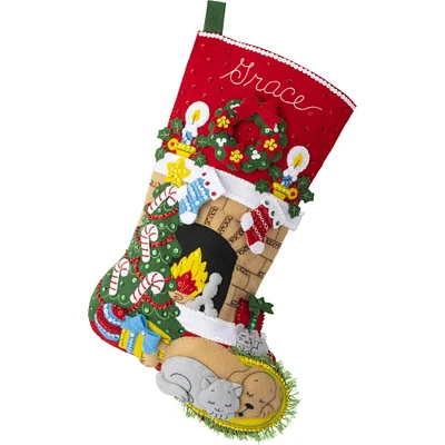 Bucilla® 18" Holiday Hearth Felt Stocking Applique Kit
