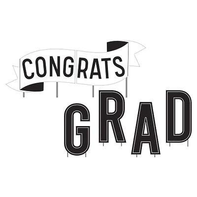 14" Congrats Grad Graduation Yard Sign