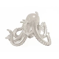 12" Silver Coastal Octopus Sculpture