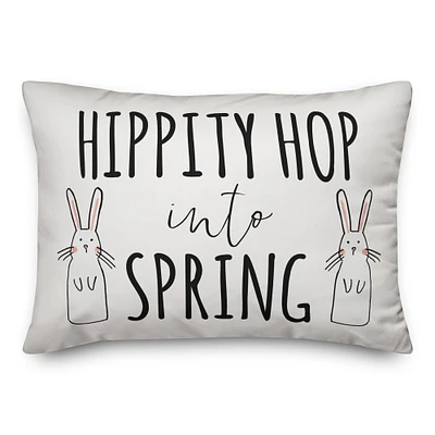 Hippity Hop Into Spring Bunny Pair Throw Pillow