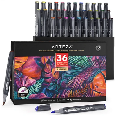 Arteza® 36 Color Flora Tones EverBlend™ Ultra Dual Tip Art Marker Set
