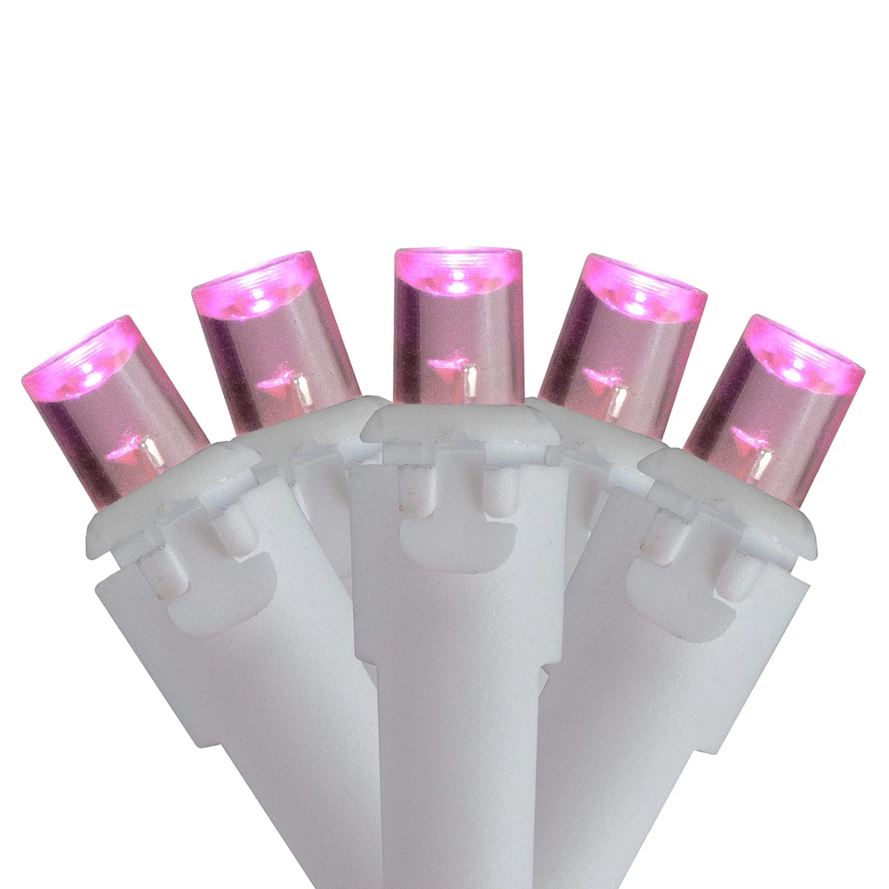 Brite Star 70ct. Pink LED Wide Angle Icicle Lights with White Wire