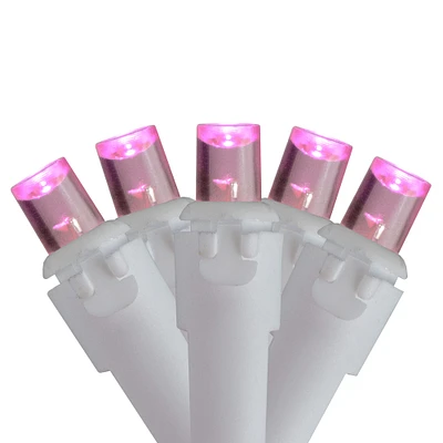Brite Star 70ct. Pink LED Wide Angle Icicle Lights with White Wire