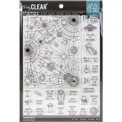 Hero Arts® PolyCLEAR® Galaxy Peek-A-Boo Parts Clear Stamp Set