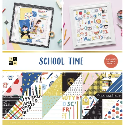 Dcwv® School Time 12" x 12" Cardstock Paper, 18 Sheets 