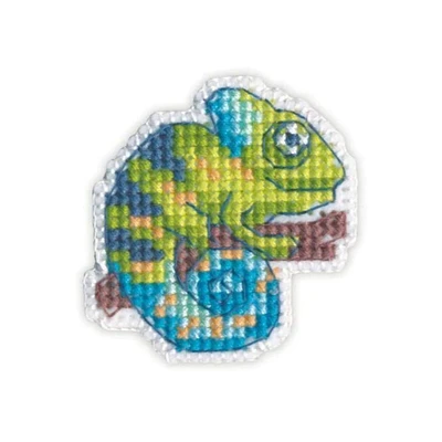 Oven Badge-Chameleon Cross Stitch Kit