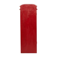 30" Red Wooden Telephone Booth CD Holder