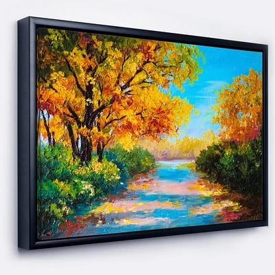 Designart - Autumn Forest with Colorful River