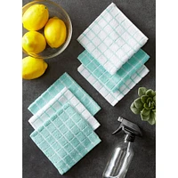 DII® Aqua Combo Windowpane Dishcloths, 6ct.