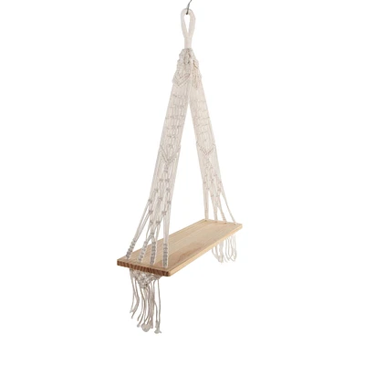 Flora Bunda 20" x 5.8" Macramé Hanging Shelf