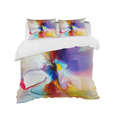 Designart 'Creative Flower in Multiple Colors' Modern & Contemporary Bedding Set