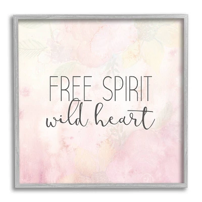 Stupell Industries Free Spirit Wild Heart Inspirational Pastel Watercolor Framed Giclee Art