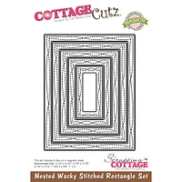 CottageCutz Nested Wacky Stitched Rectangle Die Set, 5ct. 