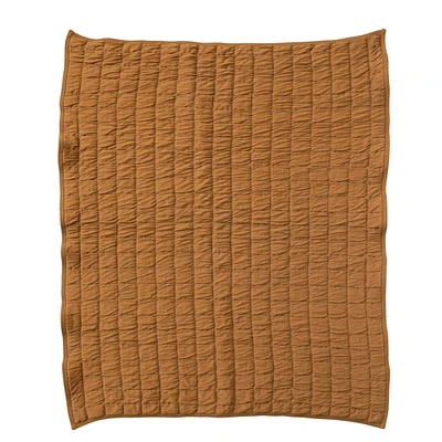 Brown Reversible Quilted Baby Blanket