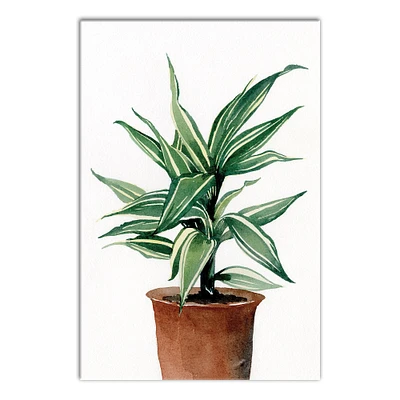 Leafy Green Potted Plant 11" x 14" Canvas Wall Art